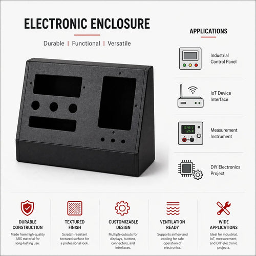 Custom ABS Electronic Enclosure Durable Textured Finish Versatile Industrial IoT Measurement DIY Project Box Housing