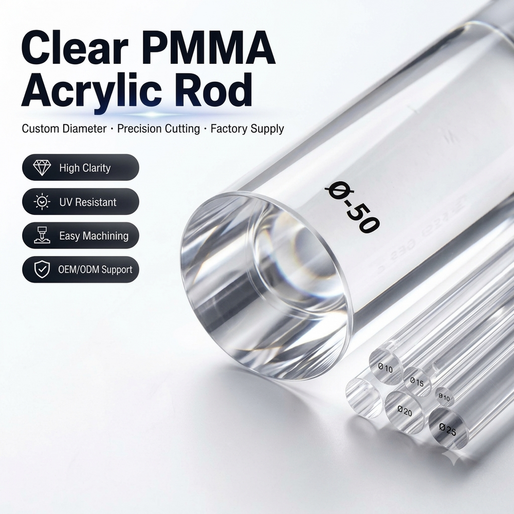 Clear Acrylic Rods for Fabrication, Displays & Engineering