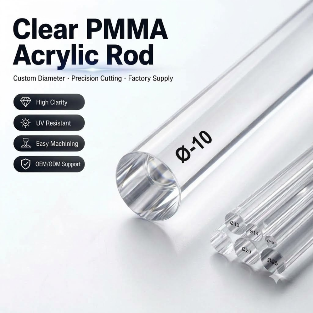 Clear Acrylic Rods for Fabrication, Displays & Engineering