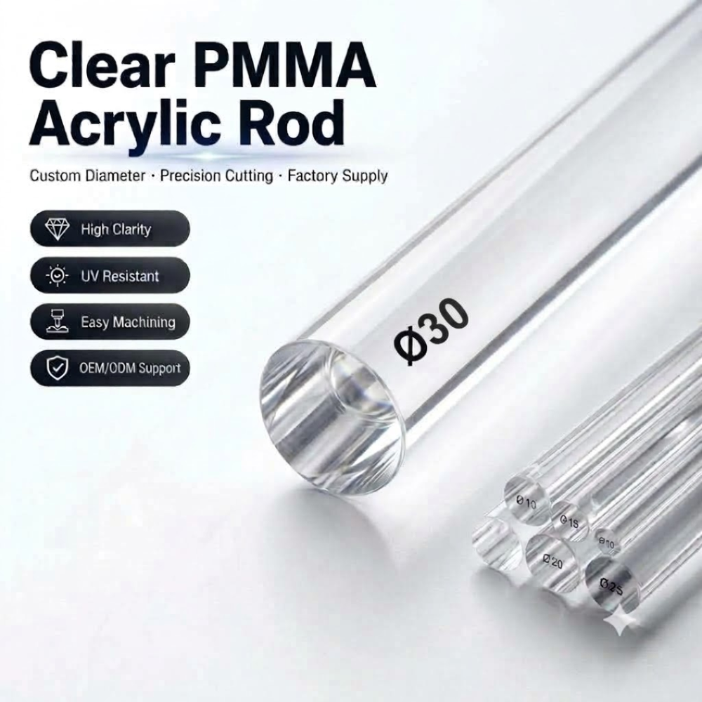 Clear Acrylic Rods for Fabrication, Displays & Engineering