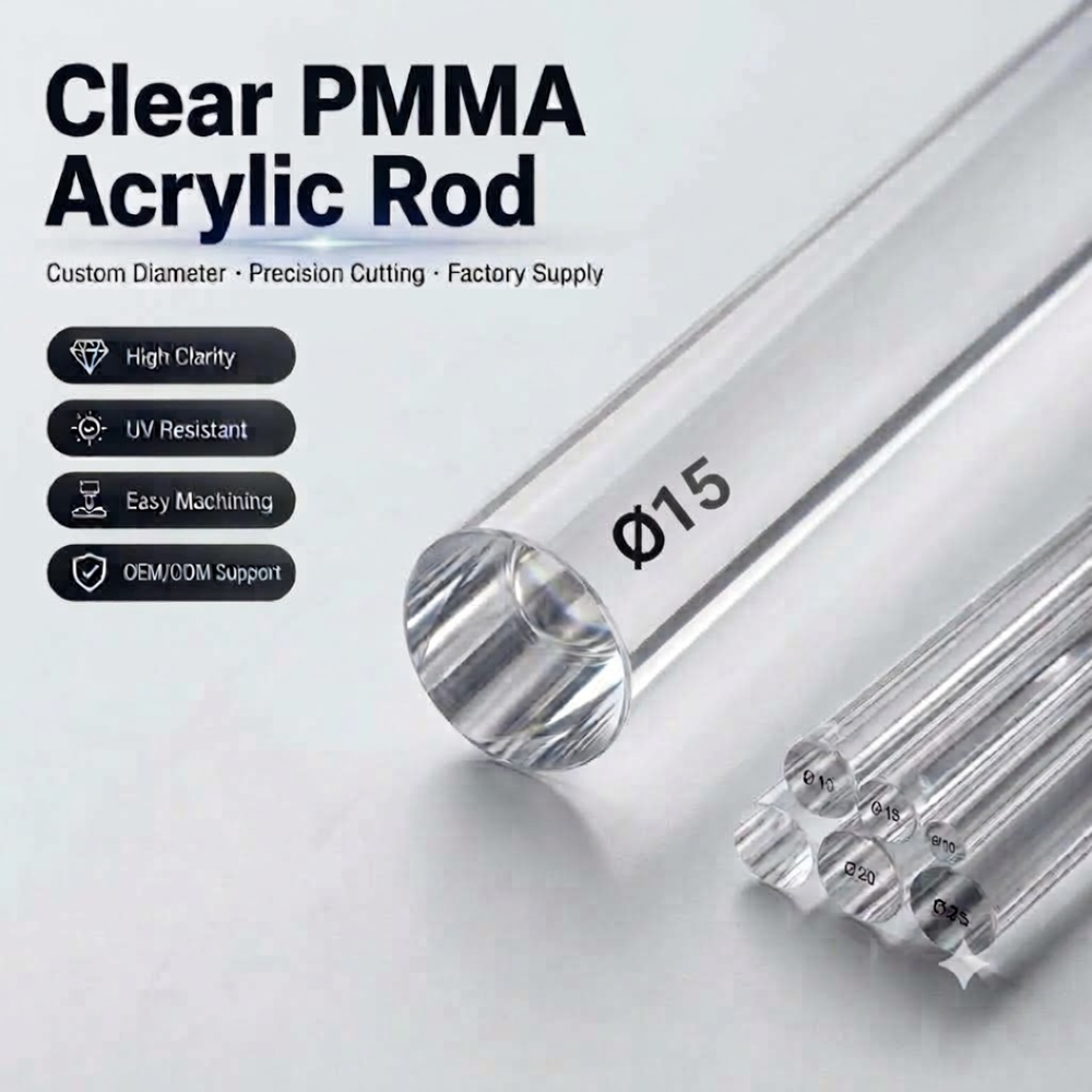 Clear Acrylic Rods for Fabrication, Displays & Engineering