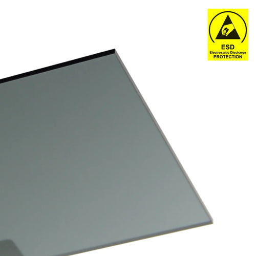 ESD Polycarbonate Sheet | Cut TO Size ǀ High Quality Antistatic Polycarbonate ǀ 5mm -12X12″ -Smoke Grey