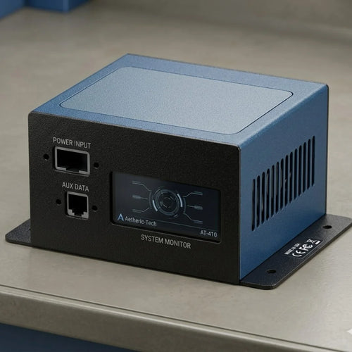 Blue & Black Wall-Mount Project Box with Cutouts and Integrated LCD Window