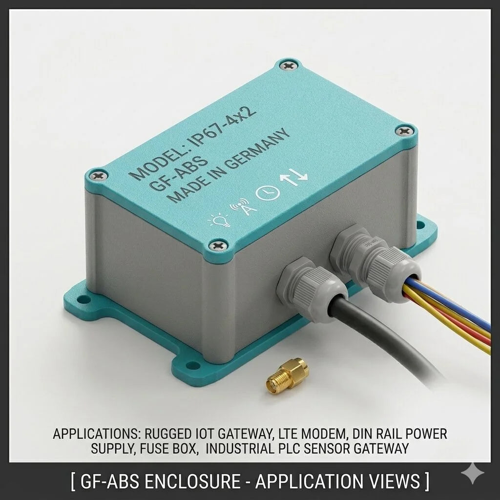 Industrial IP67-rated GF-ABS Custom Enclosure – Rugged Dual-Tone Project Box for IoT Gateways and Power Distribution