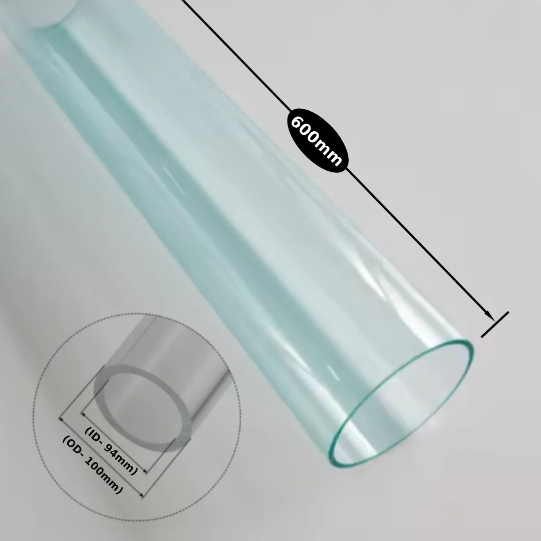 Polycarbonate Tubes -PC Tubes Transparent ǀ Size -OD 100MM- ID 94MM ǀ Durable , Lightweight ǀ Polycarbonate Pipe -600MM LENGTH