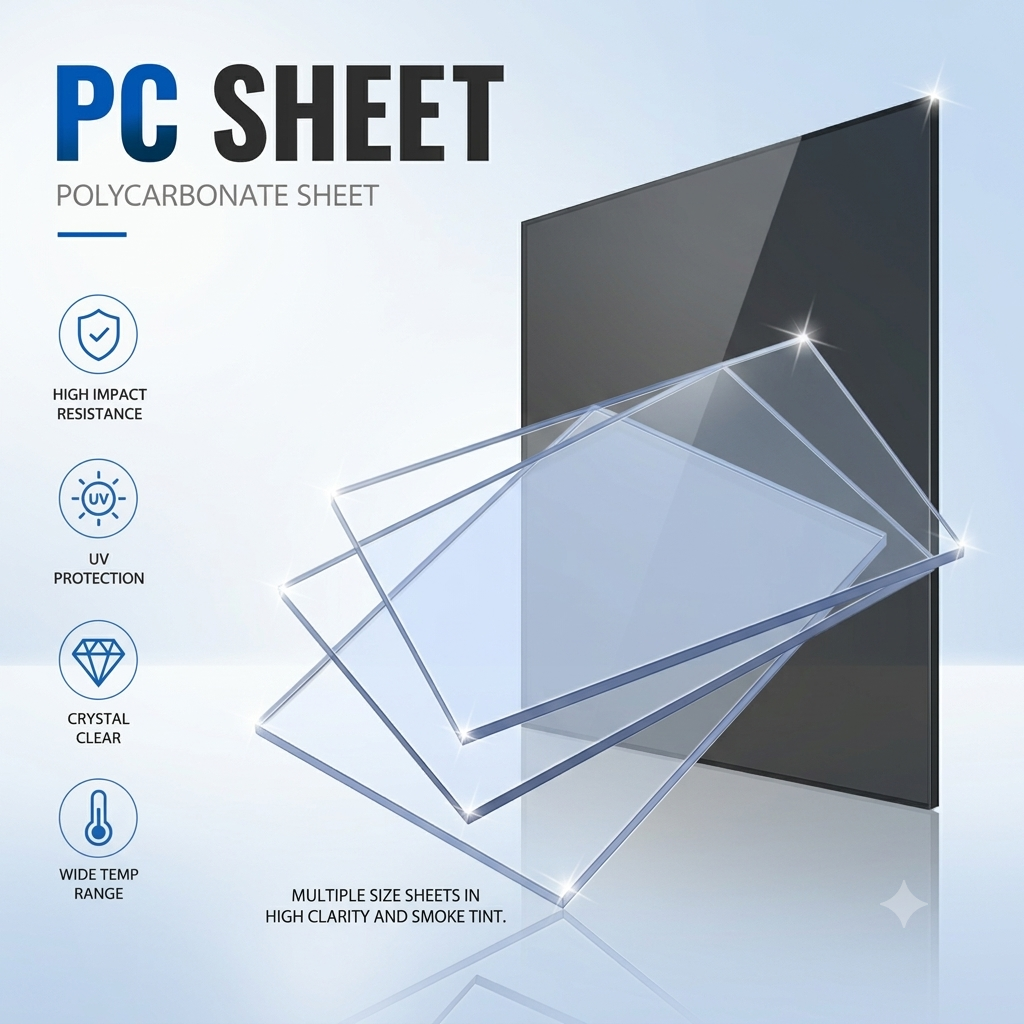 Polycarbonate Sheet -10MM ǀ Custom Size ǀ Clear Front Pane Sheet ǀ Optically Clear UV