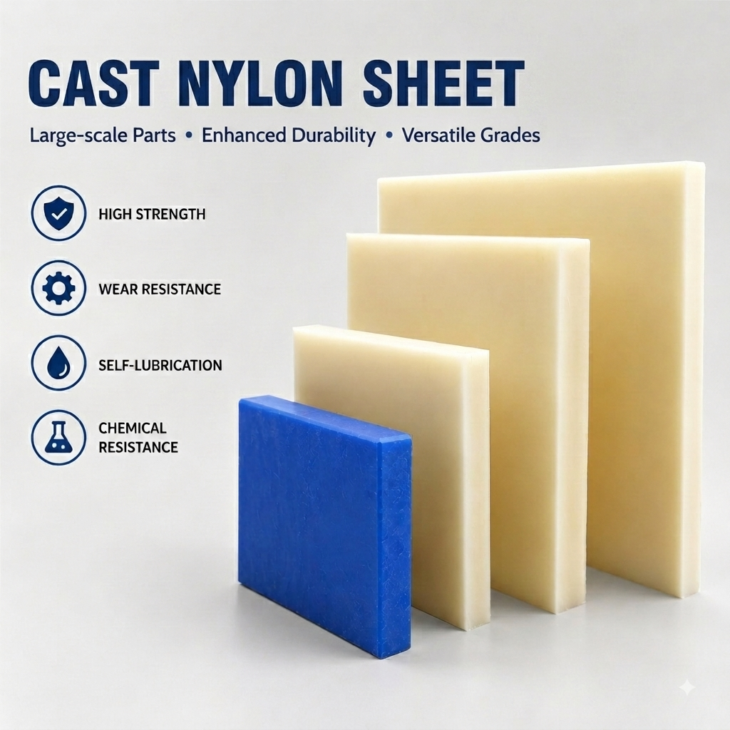MC -Cast Nylon  | Custom Cut Size| CNC Machining & Milling | 10MM-BLUE