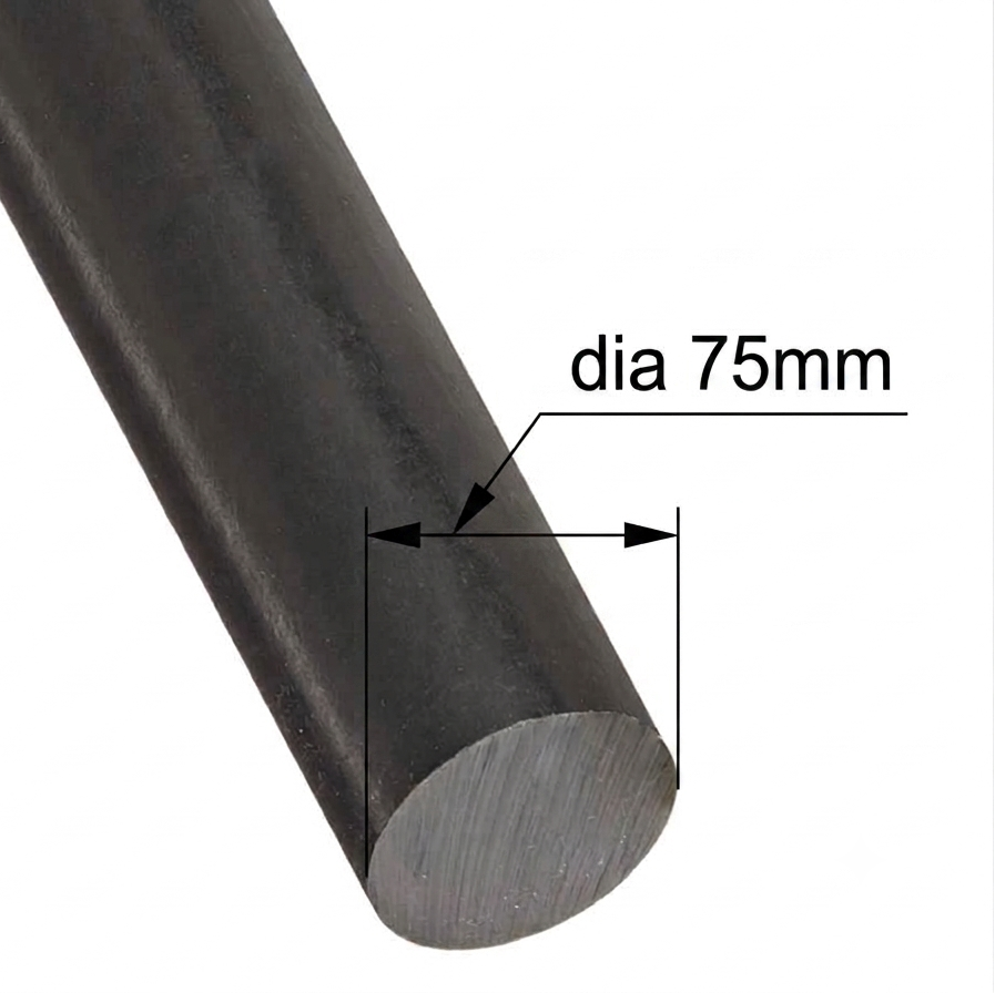 Polycarbonate Black Rod ǀ Black PC  ǀ Durable, Machinability – Ø75 X 300MM