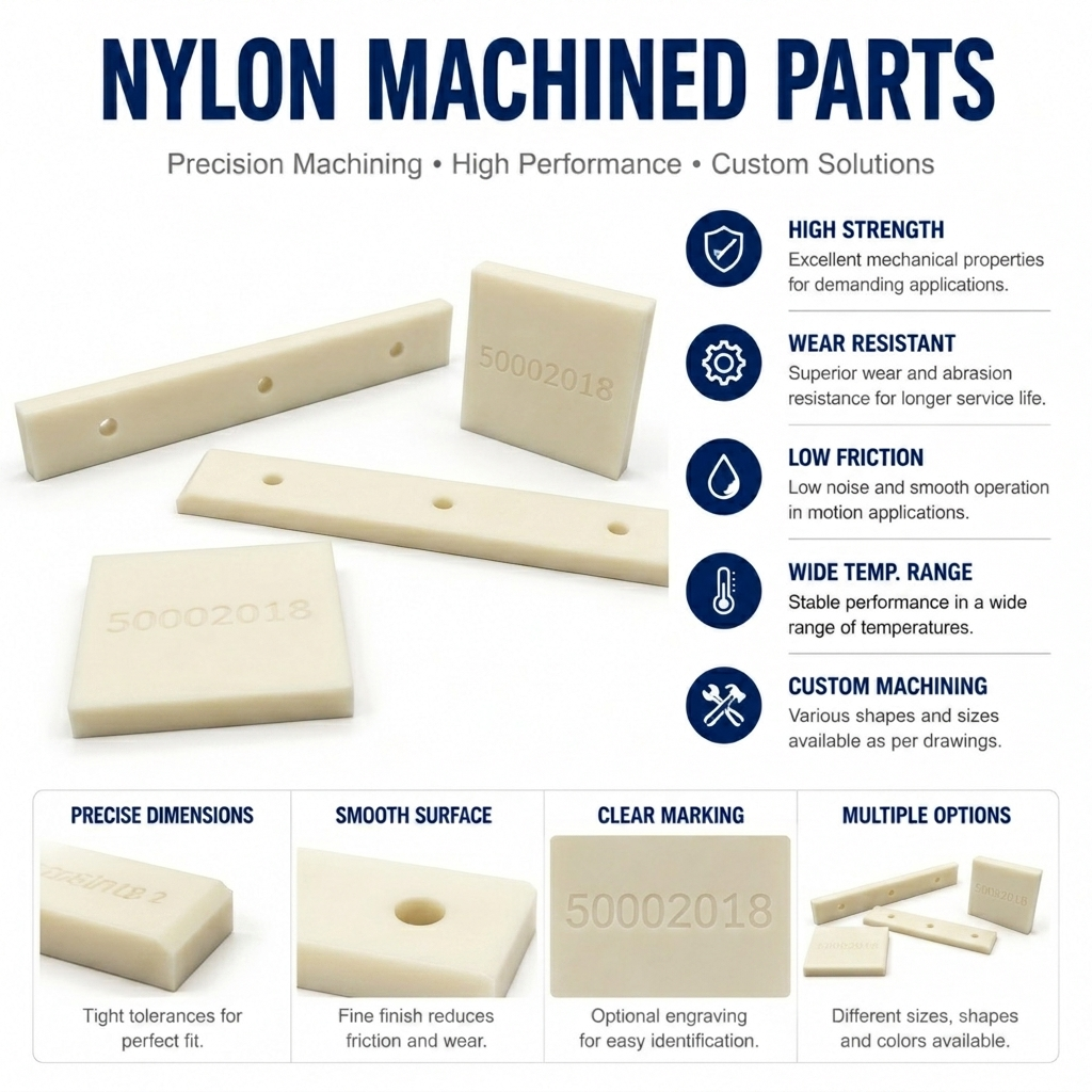 Extruded Nylon  | Custom Cut Size| CNC Machining & Milling | 10MM-BLUE