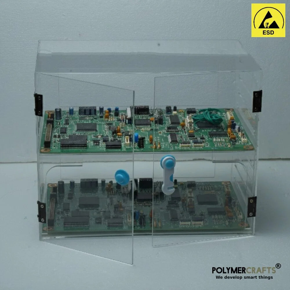 Premium ESD Polycarbonate Boxes ǀ Static-Safe Storage Systems ǀ Anti-Static Component Cases ǀ Durable ESD 5MM-24X12X18"
