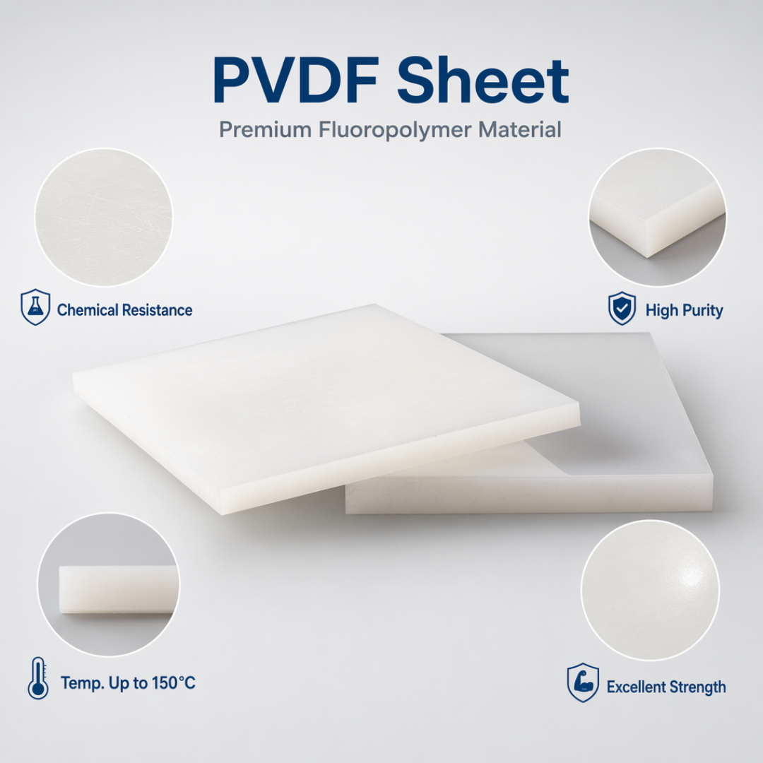 PVDF Machining Sheets|Acid Resistant |CNC & Milling Grade -50MM