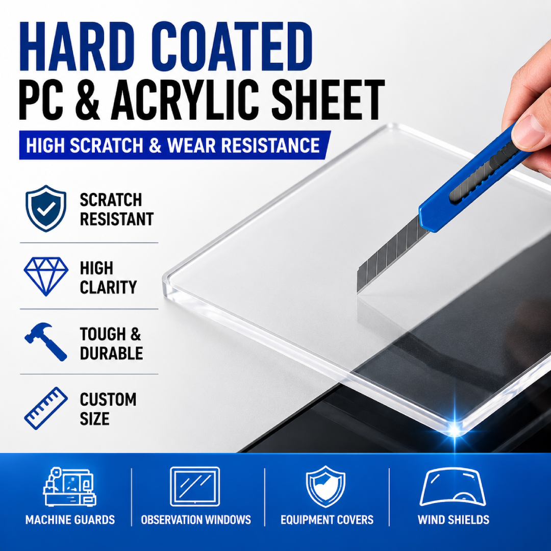 High-Impact Anti-Scratch -3MM | Polycarbonate Cut to Size | Clear Abrasion-Resistant Panel- 12X18"