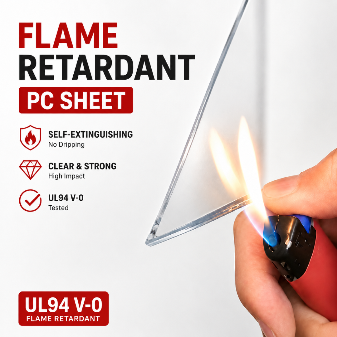 UL94 V0-Polycarbonate -4MM | Clear Fire Retardant ǀ Electrical Cabinets - 12X18"