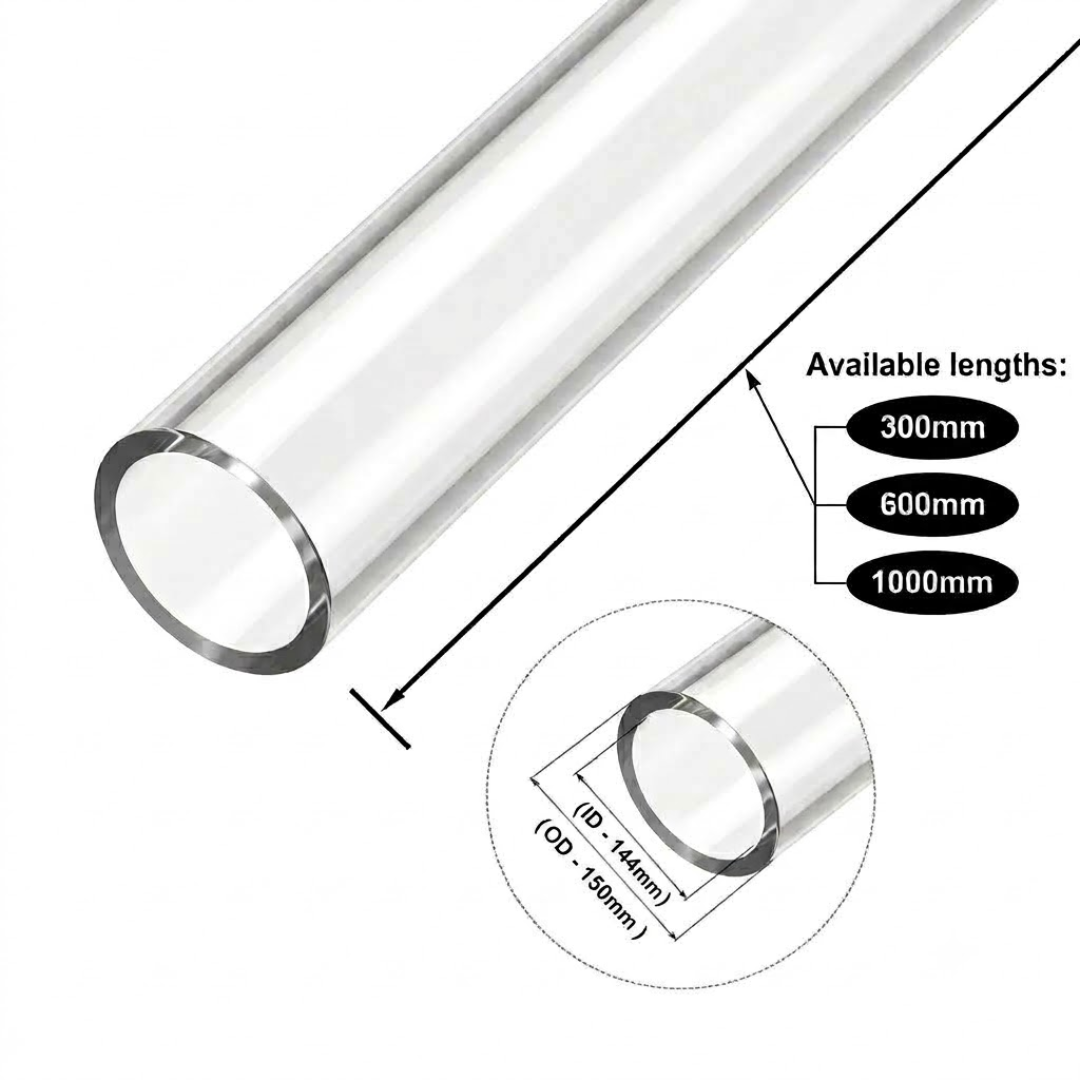 Acrylic Tube Ø150-(OD150-ID144MM) | Extruded PMMA |UV resistant acrylic |Fabrication Versatility