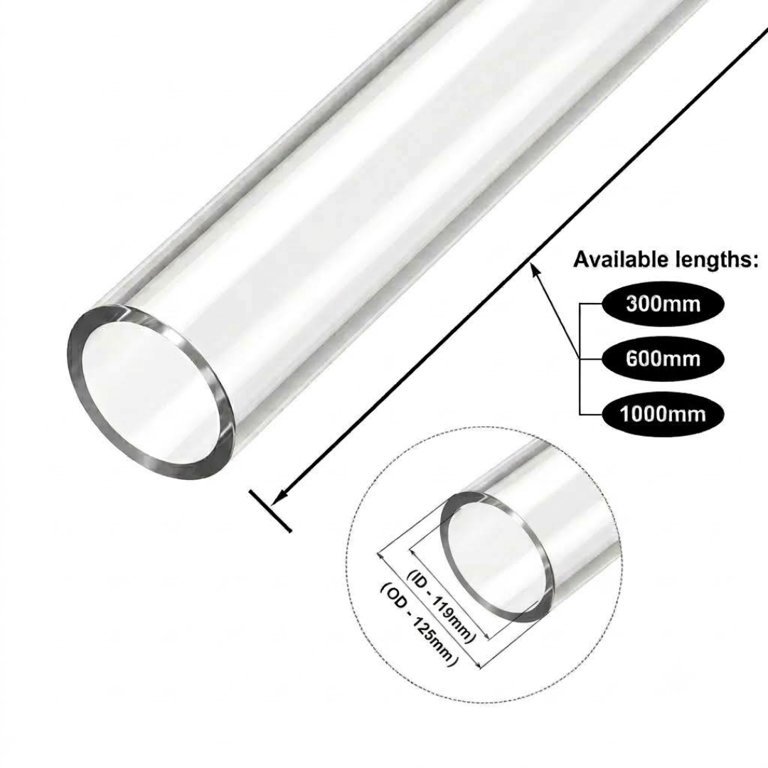 Acrylic Tube Ø125-(OD125-ID119MM) | Extruded PMMA |Impact Resistance |Weatherability