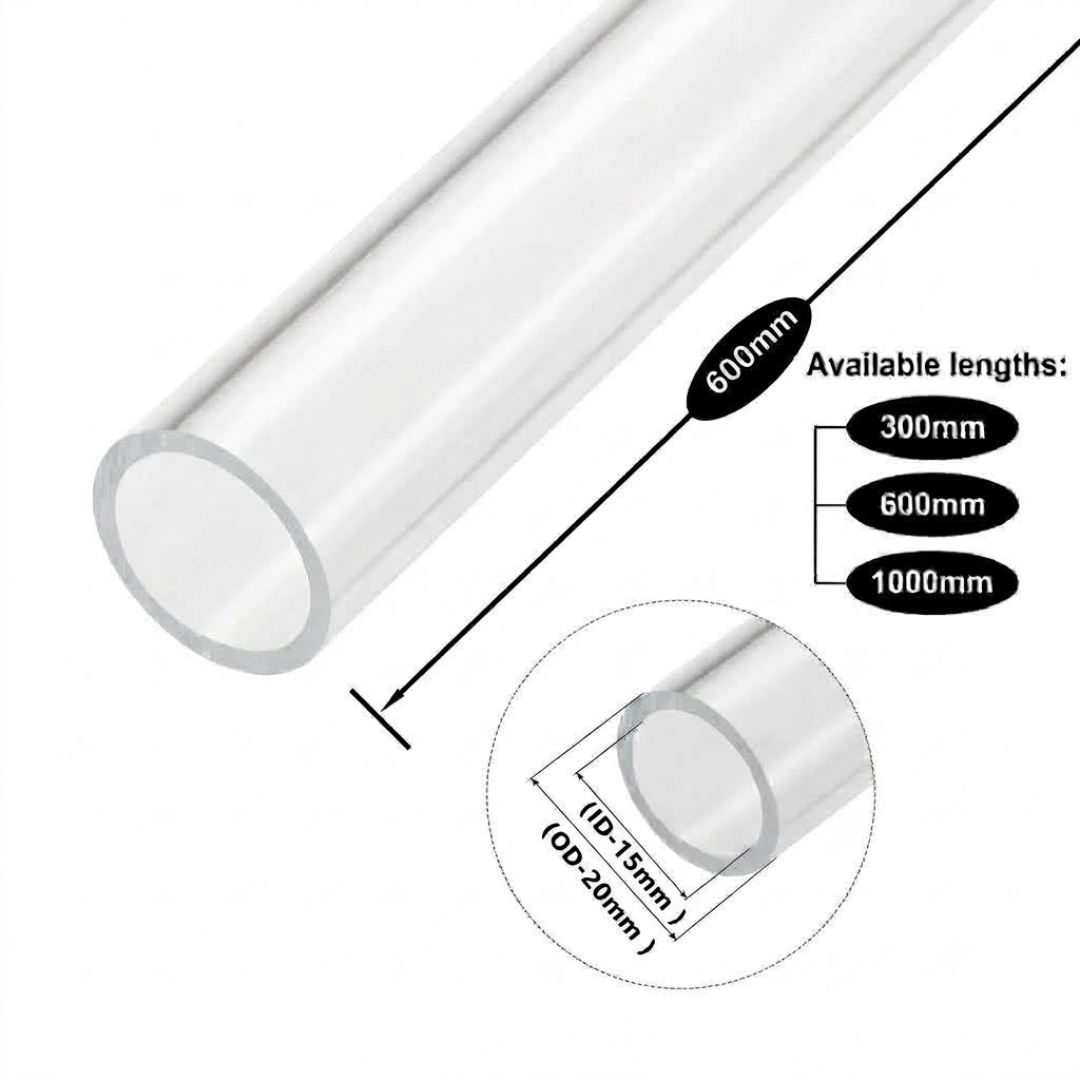 Acrylic Tube Ø20-(OD20-ID15MM) | Extruded PMMA |UV resistant acrylic |Optical Clarity