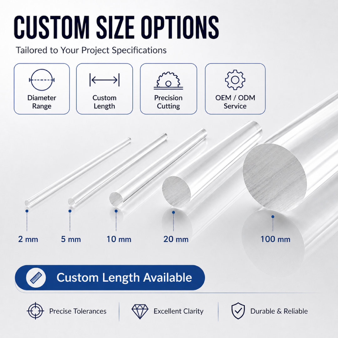 Acrylic Rod PMMA -Ø100MM | DIY & Crafts | Crystal Clear-Machinability | 300MM