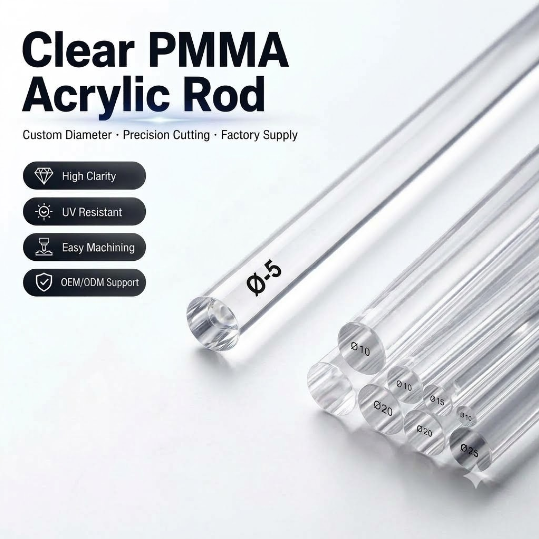 Acrylic Rod PMMA -Ø5MM | DIY & Crafts | Crystal Clear Model making Rods Kit | 300MM