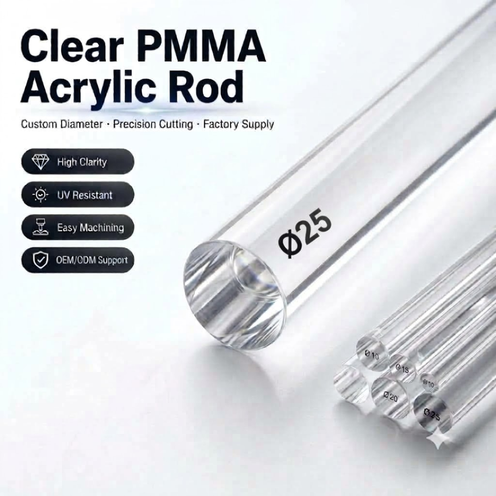 Clear Acrylic Rods for Fabrication, Displays & Engineering