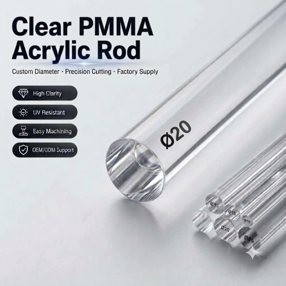 Clear Acrylic Rods for Fabrication, Displays & Engineering