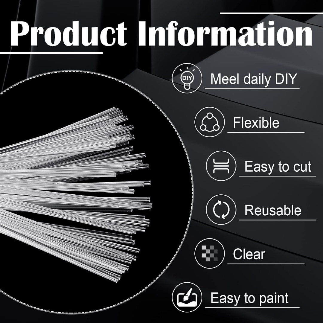 Acrylic Rod PMMA -Ø5MM | DIY & Crafts | Crystal Clear Model making Rods Kit | 300MM