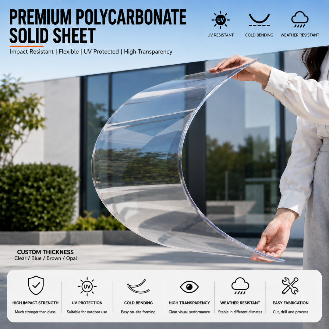 Polycarbonate Sheet -3MM ǀ High Impact Strength ǀ Machinablity ǀ Optically Clear UV