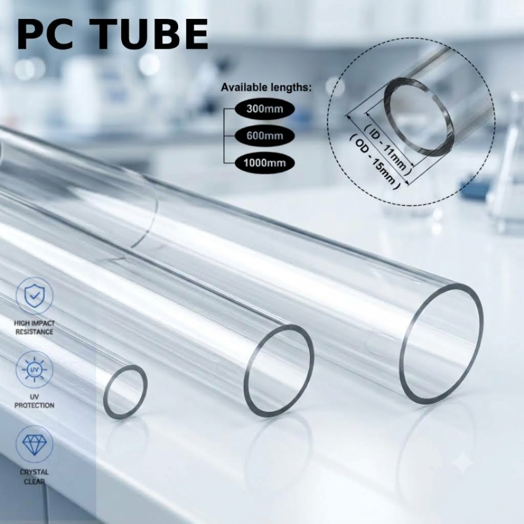 Polycarbonate Tube Ø15-(OD15-ID11MM) | High-impact transparent  |UV resistant  |Industrial & Scientific