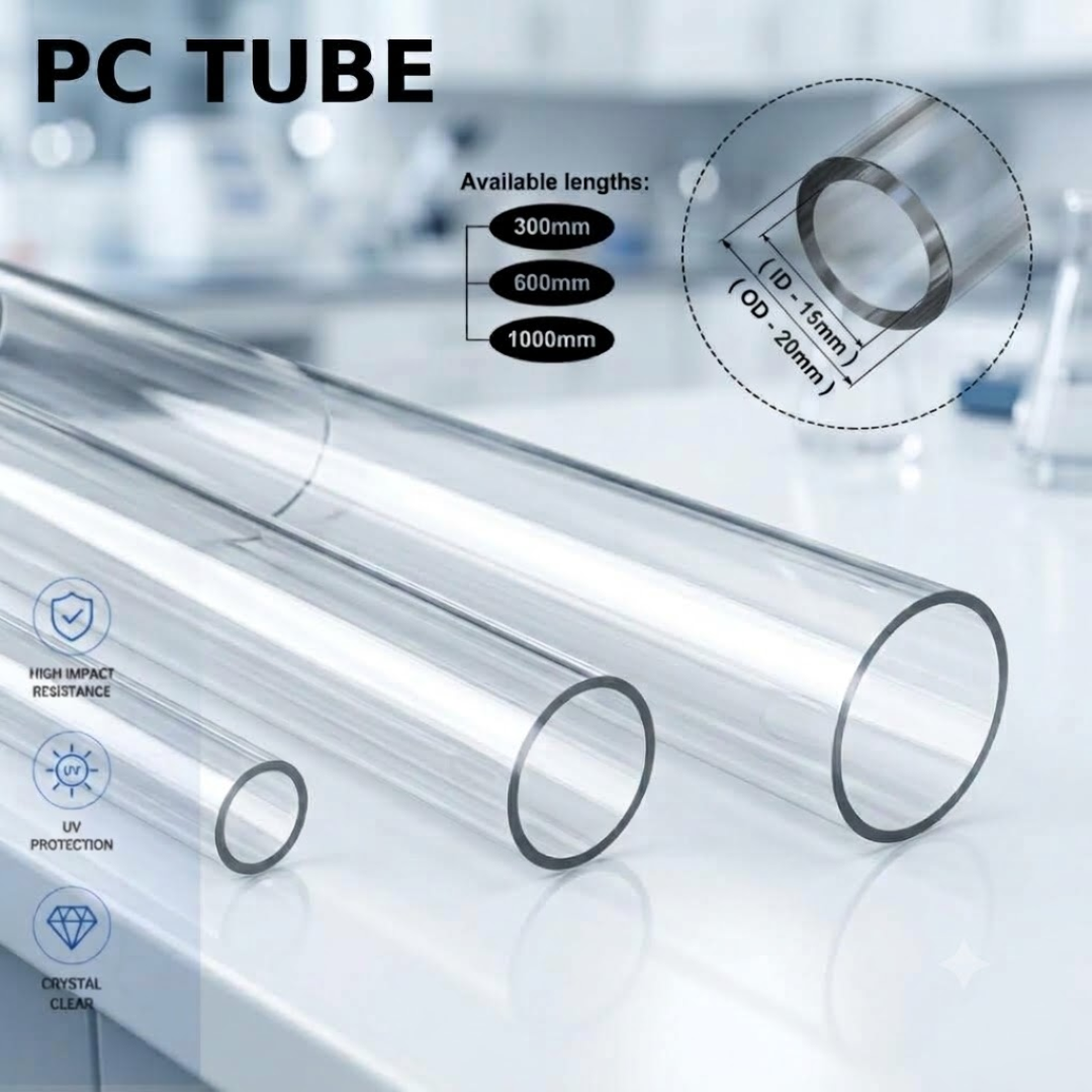 Polycarbonate Tube Ø20-(OD20-ID15MM) | High-impact transparent  |UV resistant  |Industrial & Scientific