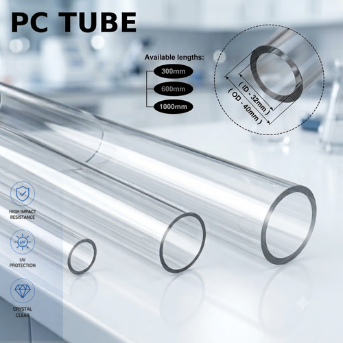 Polycarbonate Tube Ø40-(OD40-ID30MM) | High-impact transparent  |UV resistant  |Industrial & Scientific