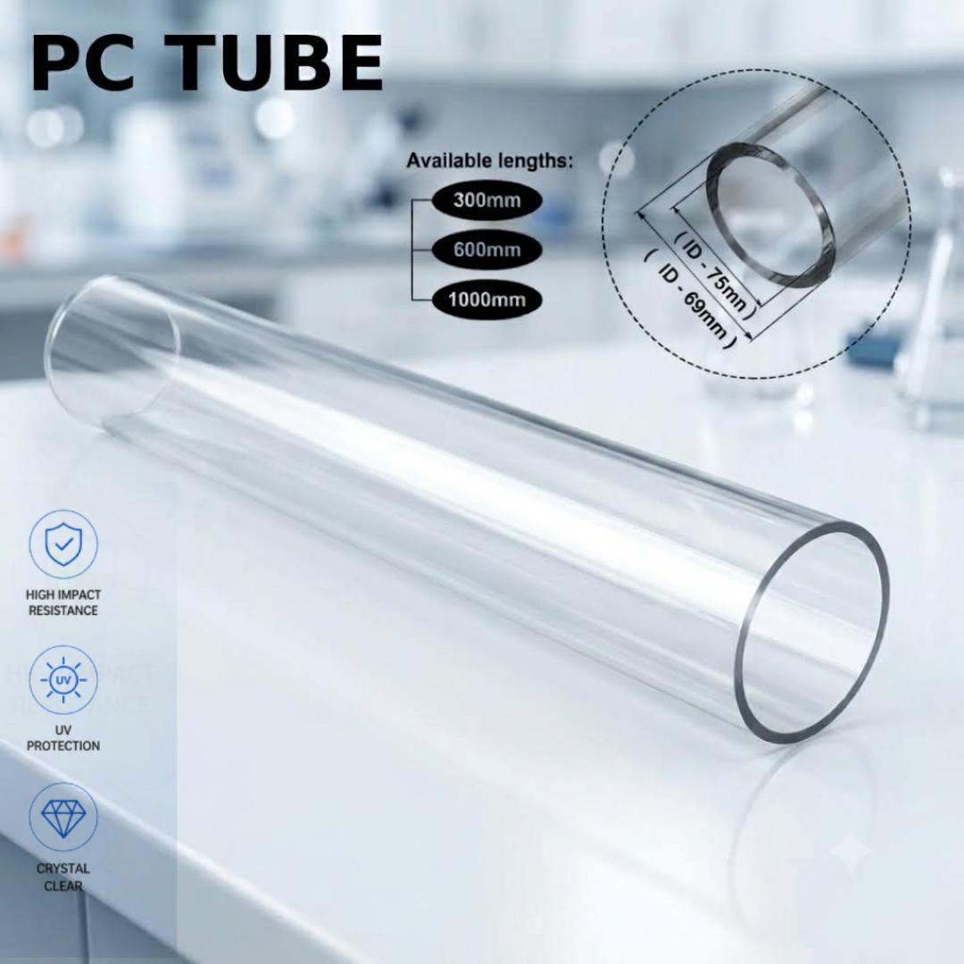 Polycarbonate Tube Ø75-(OD75-ID69MM) | High-impact transparent  |UV resistant  |Industrial & Scientific (Copy)