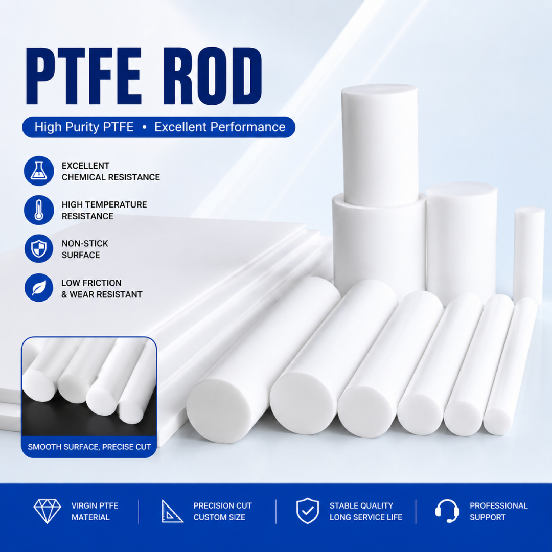 Precision Machining PTFE Rods | High-Purity Teflon Round Bar | Ø 10mm