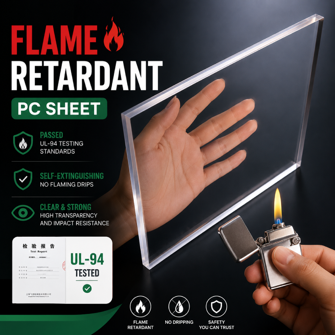 UL94 V0-Polycarbonate -2MM | Clear Fire Retardant ǀ  Electrical Cabinets - 12X18"