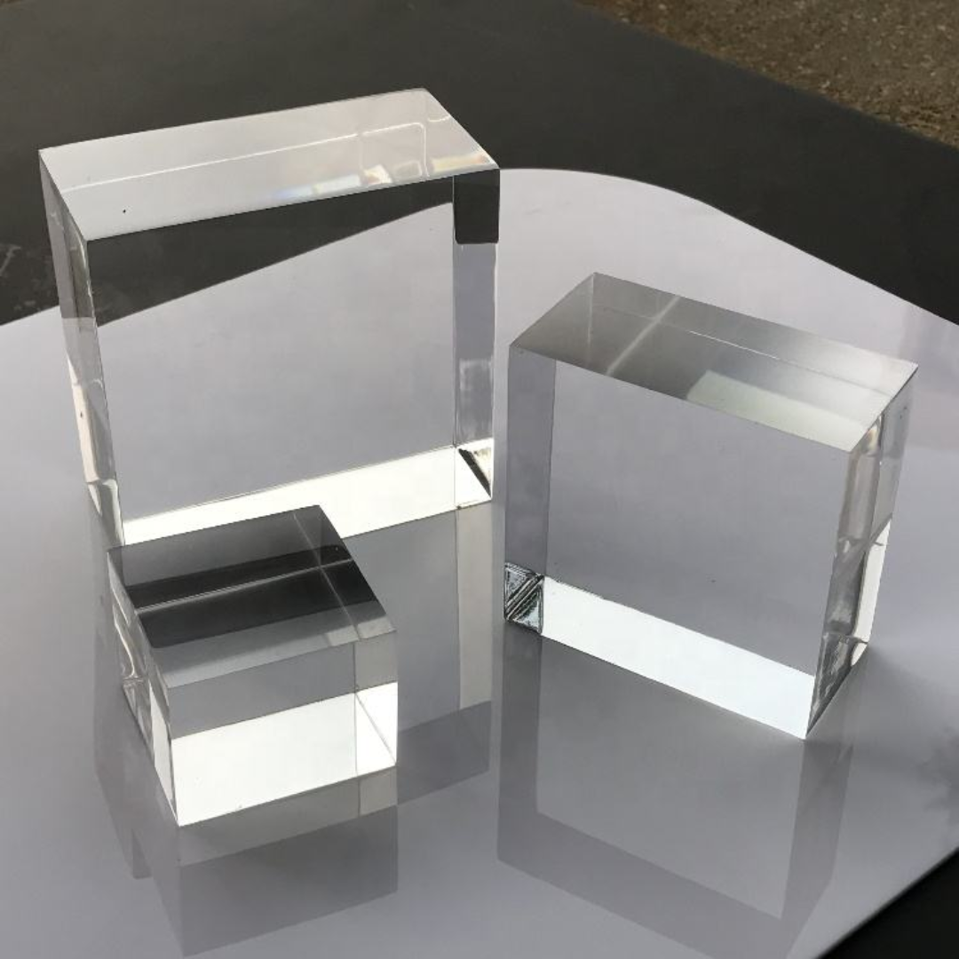 Acrylic Sheet Block -45MM|Display Pedestal |Acrylic plinth | Clear Acrylic block -12X12"