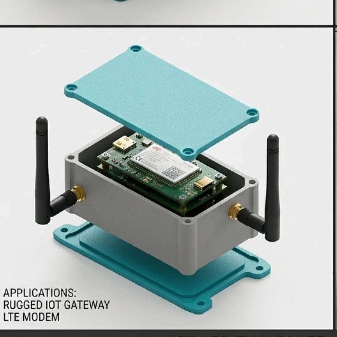 Industrial IP67-rated GF-ABS Custom Enclosure – Rugged Dual-Tone Project Box for IoT Gateways and Power Distribution