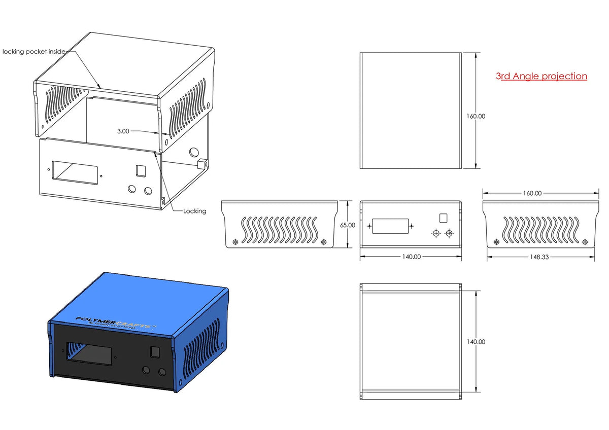 U Custom Electronic Enclosure – Single PCB Instrument Box for Industrial & Embedded Electronics