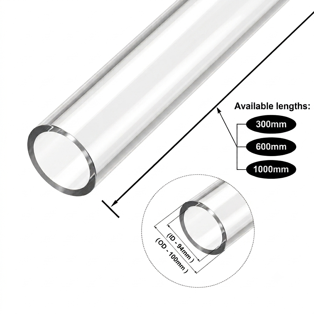 Acrylic Tube Ø100-(OD100-ID94MM) | Extruded PMMA |UV resistant acrylic |Optical Clarity