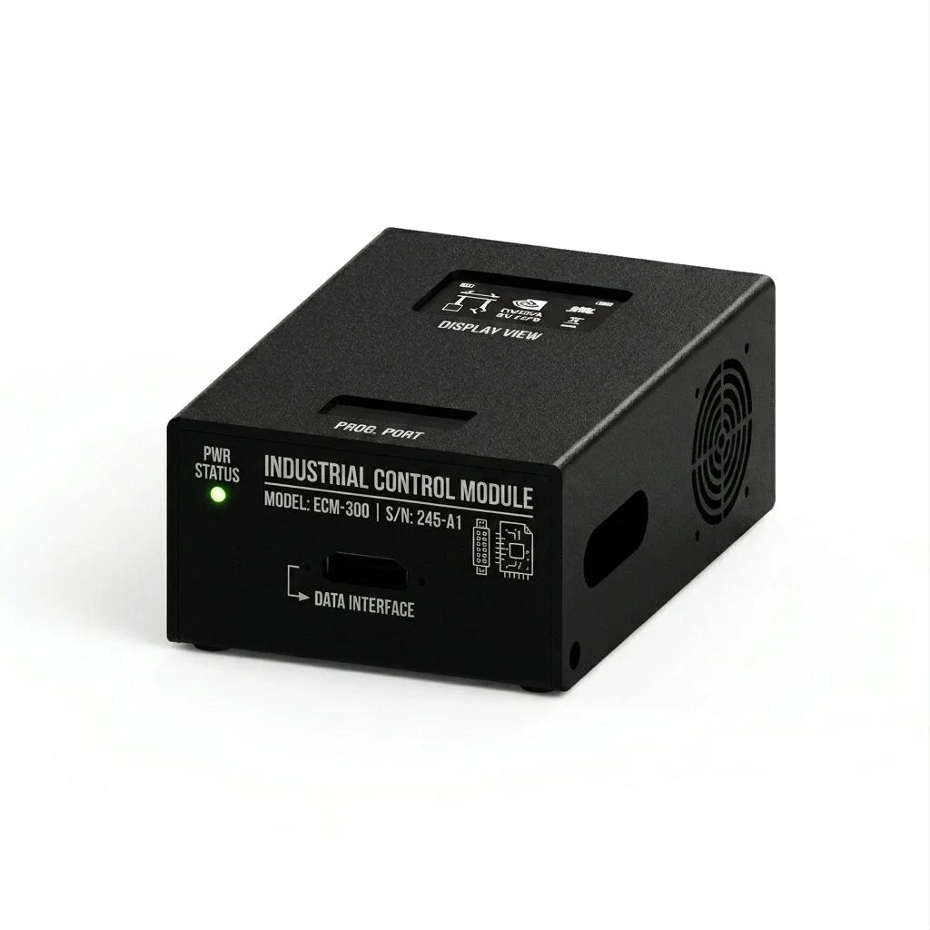 U Shape Custom electronic enclosure, with Top mounted LCD satatus display integrated colling fans