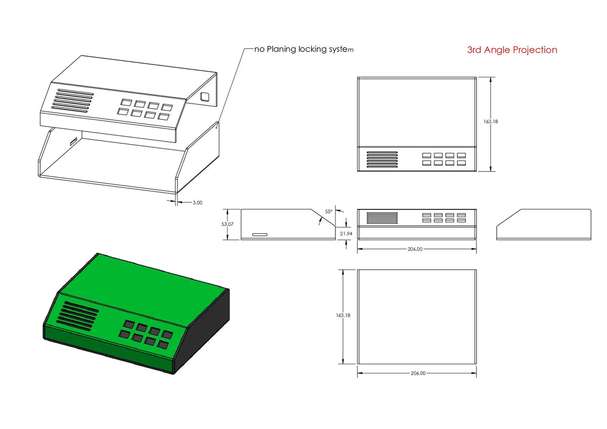 Custom Premium Textured Electronic Enclosure for Industrial Control & Monitoring