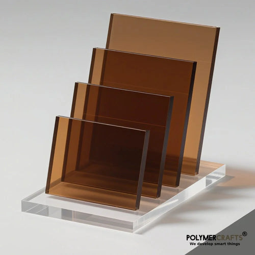 5mm Bronze Tinted Acrylic Sheet | Dark Translucent PMMA | 12X12" | Cut to Size | CNC, Display & DIY