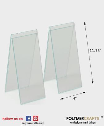 Two Sided Tent Style Clear Acrylic Sign Holder - 4 X 11.75"