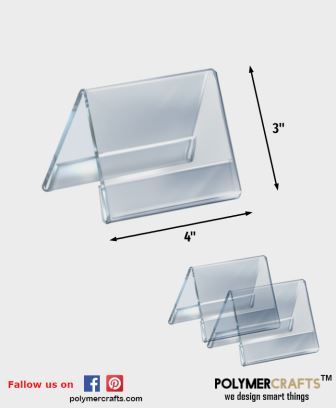 Two Sided Tent Style Clear Acrylic Sign Holder -4 X 3"