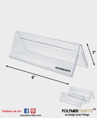 Two Sided Tent Style Clear Acrylic Sign Holder -6 X 3"