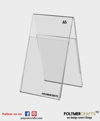 Two Sided Tent Style Clear Acrylic Sign Holder -A5