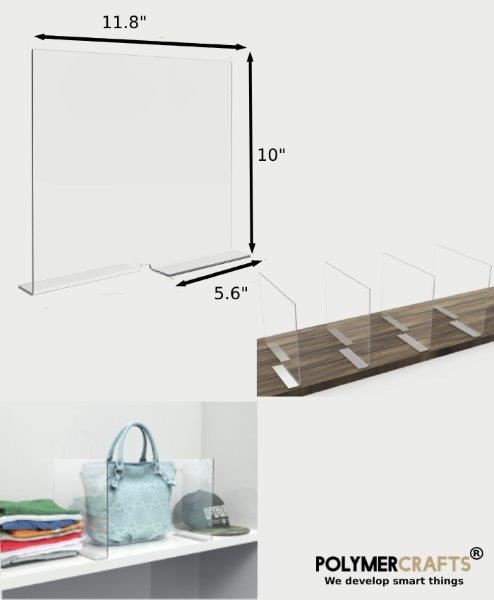 Clear Shelf Dividers for Closets 12" x 10"