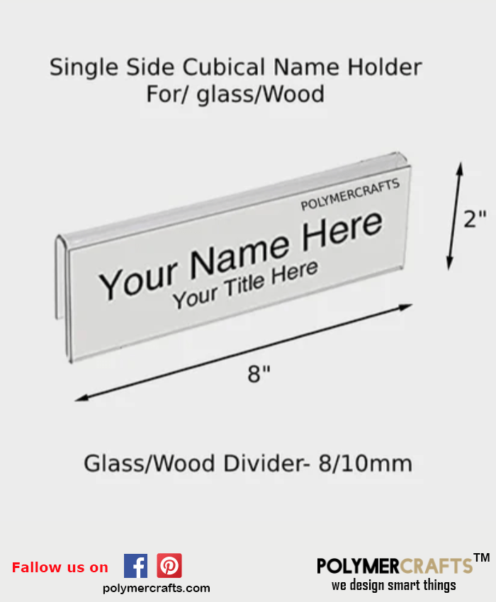 Cubical Name Plate Holders – 10″X2″ - Polymercarfts