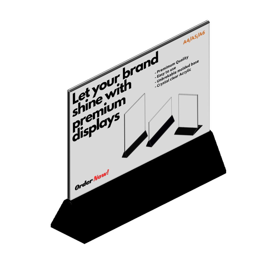 ACRYLIC SIGN HOLDER A5 LADNSCAPE Polymercarfts®