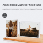 Acrylic Double Sided Magnetic Blocks Picture Frames | Clear Acrylic Photo Frame | Free Standing Frameless Desktop Display -6X8 inches. - Image 2