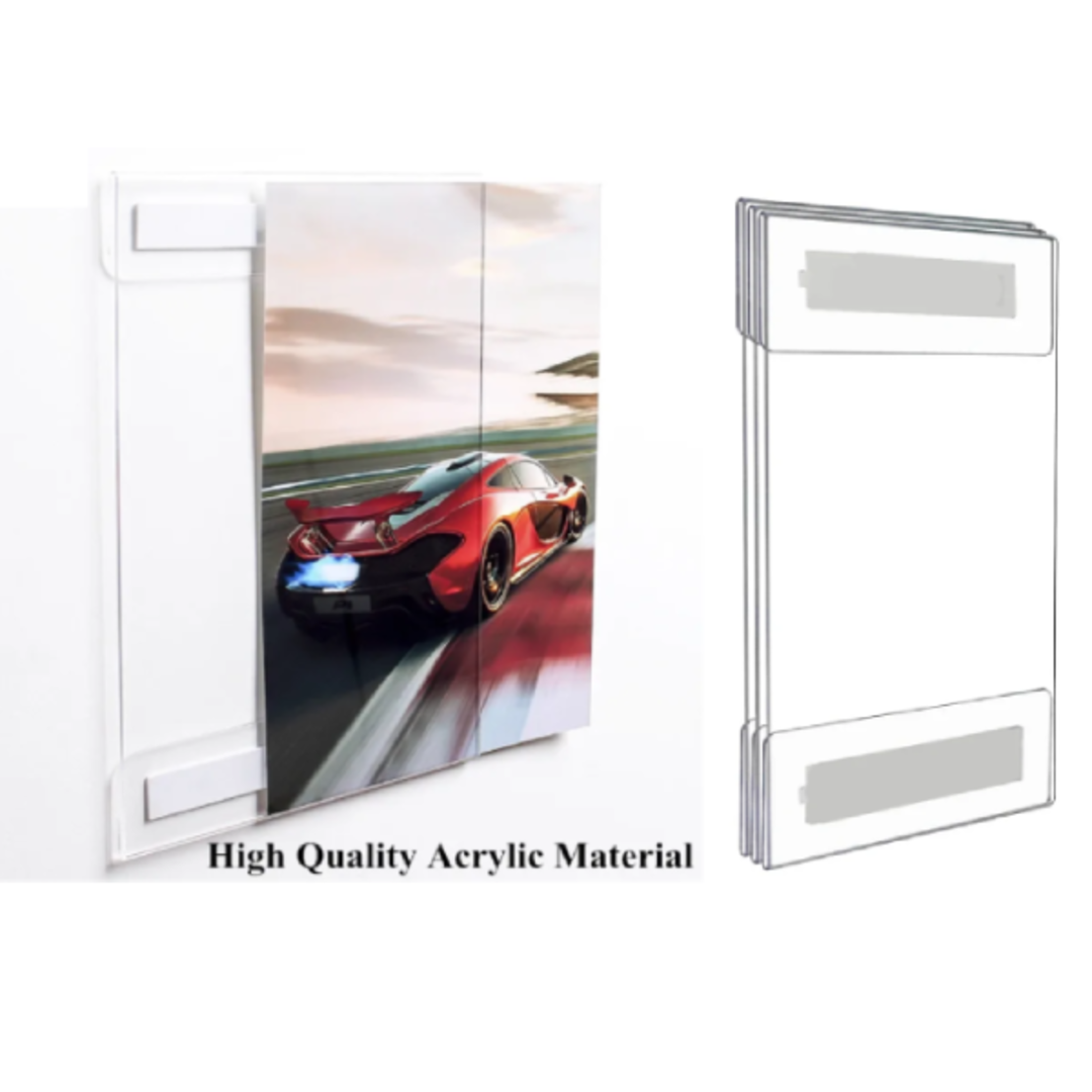 Acrylic Wall Mount Sign Holder A4 With Adhesive 1 Polymercarfts®