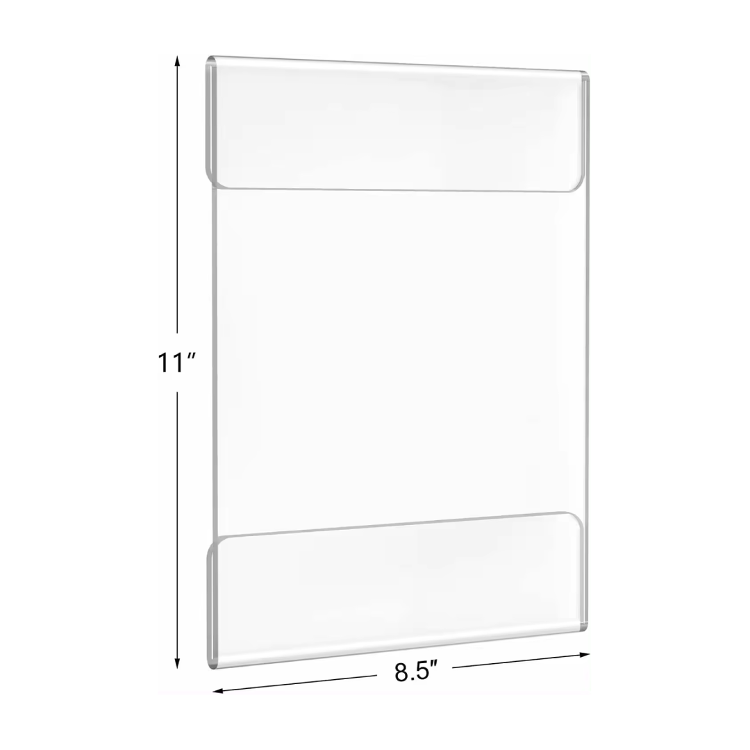 Acrylic Wall Mount Sign Holder A4 With Adhesive 2 Polymercarfts®