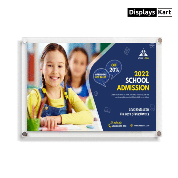 Acrylic wall mount stud frame | A3 Photo Frame With Hardware | Acrylic Sandwich Frame| Photo Size- 12x16 inch - Image 4